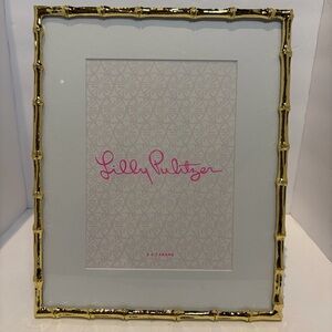 Lilly Pulitzer Gold Bamboo-Style Frame with Pink Logo Mat